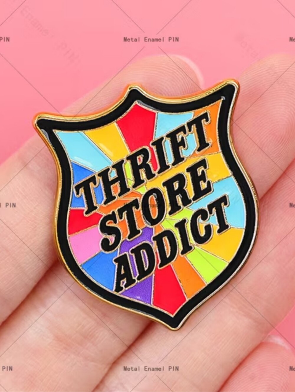 3$ Add On⭐ Thrift Store Addict Pin